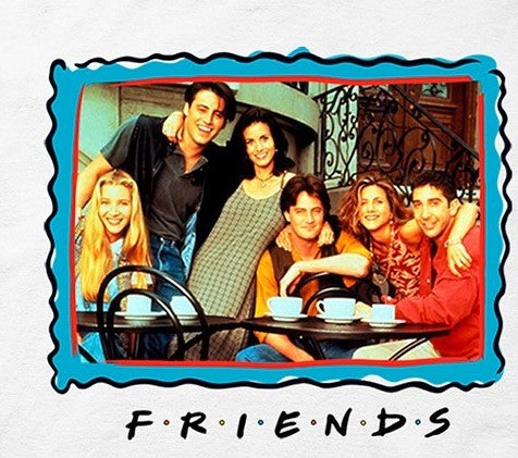 Friends Frame Men's Graphic T-Shirt White Size Medium
