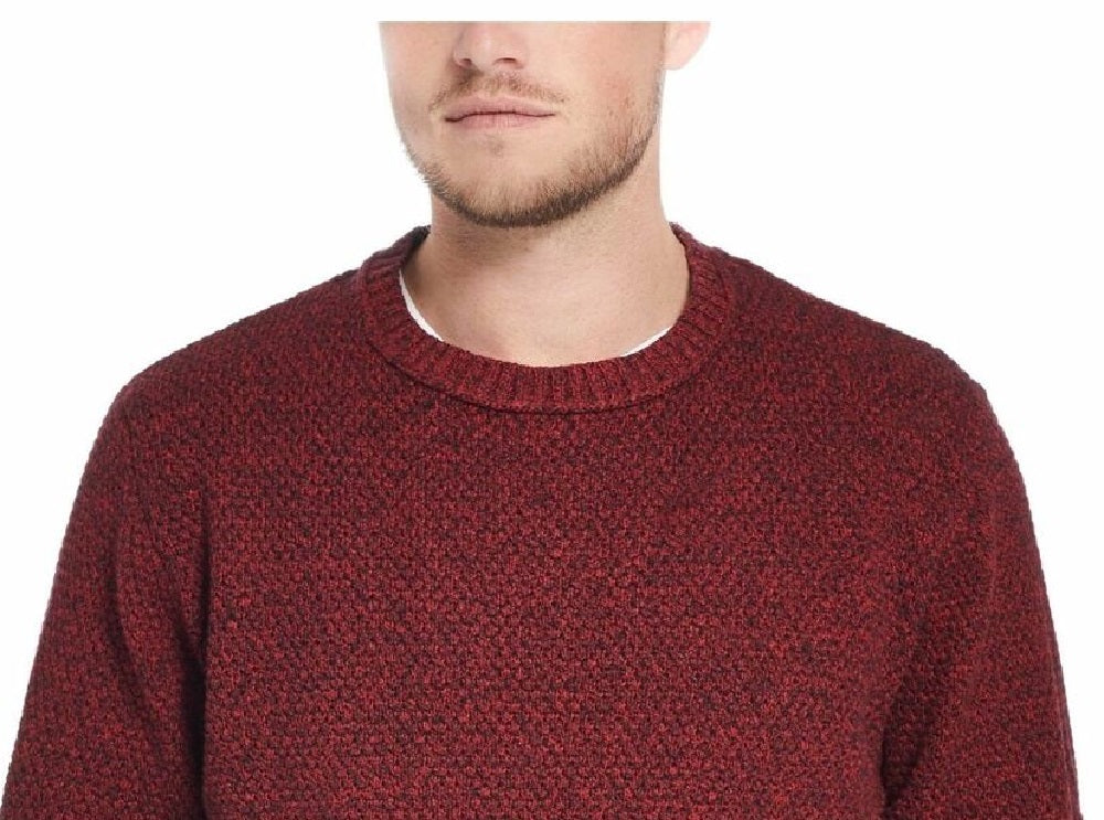 Weatherproof Men's Solid Mesh Stitch Sweater Red Size Extra Large