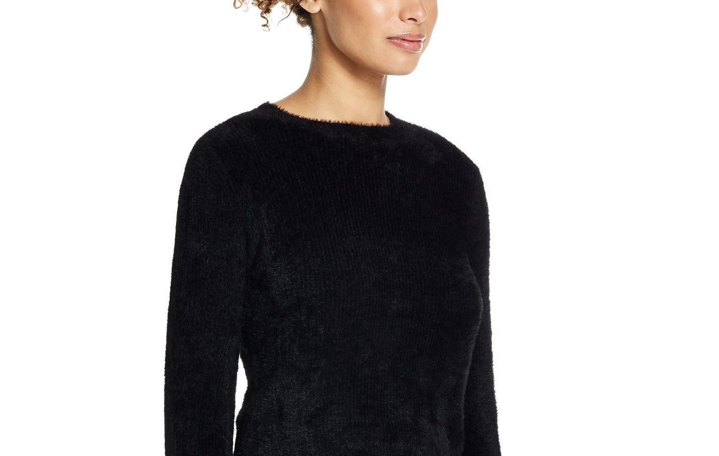 Weatherproof Vintage Women's Pullover Eyelash Sweater Black Size Large