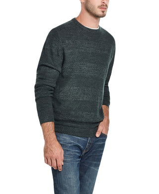 Weatherproof Men's Soft Touch Stripe Crew Neck Sweater Green Size 3 Extrta Large