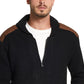 Weatherproof Vintage Men's Full-Zip Swacket With Suede Patches Black Size 3 Extra Large