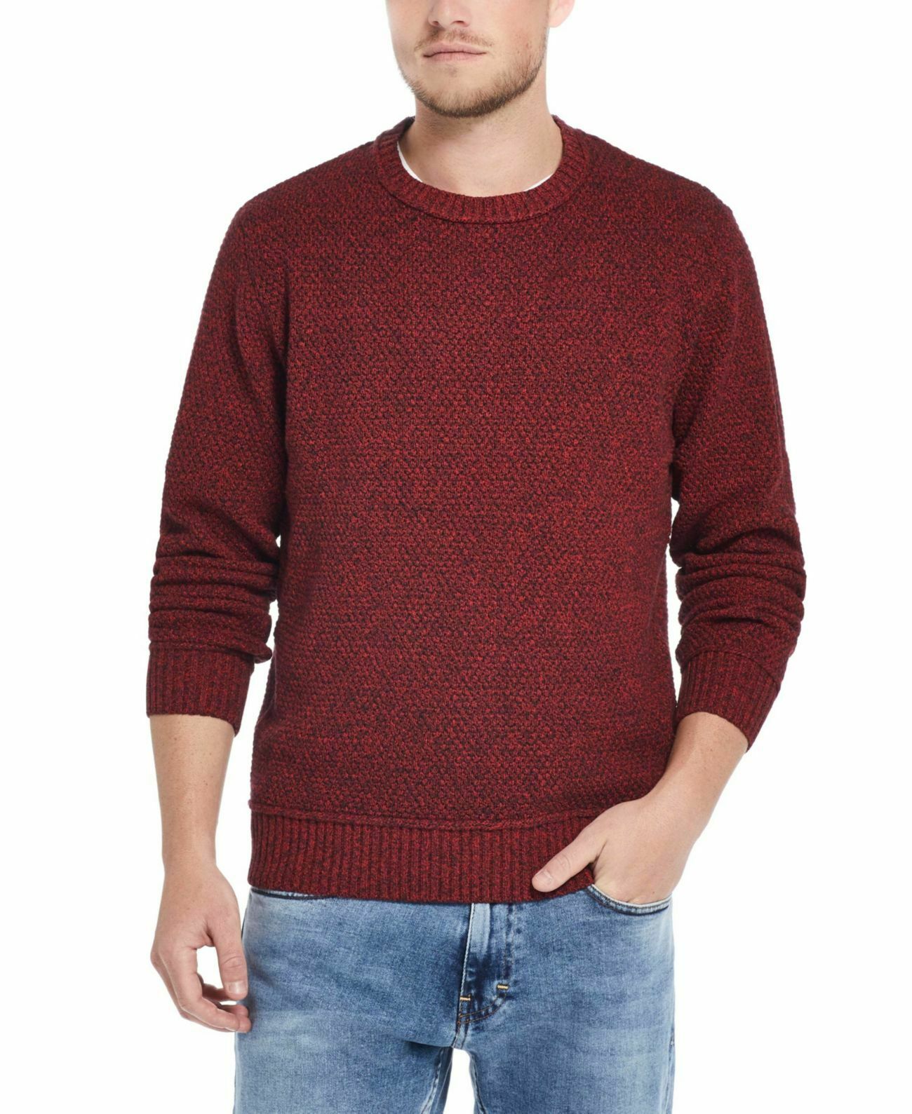Weatherproof Vintage Men's Solid Mesh Stitch Sweater Pink Size XXX-Large