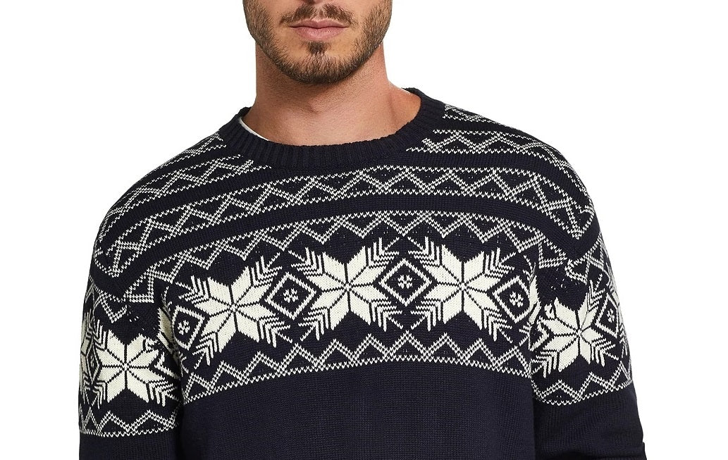 Weatherproof Vintage Men's Snowflake Pattern Sweater Navy Size XXX Large