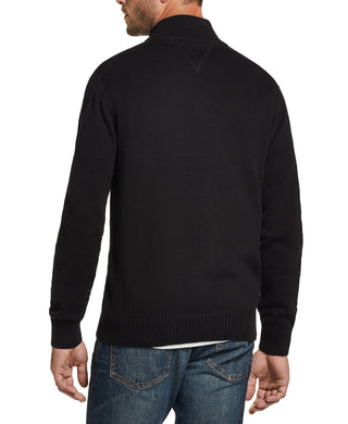 Weatherproof Men's Snowflake Quarter-Zip Sweater Black Size Small