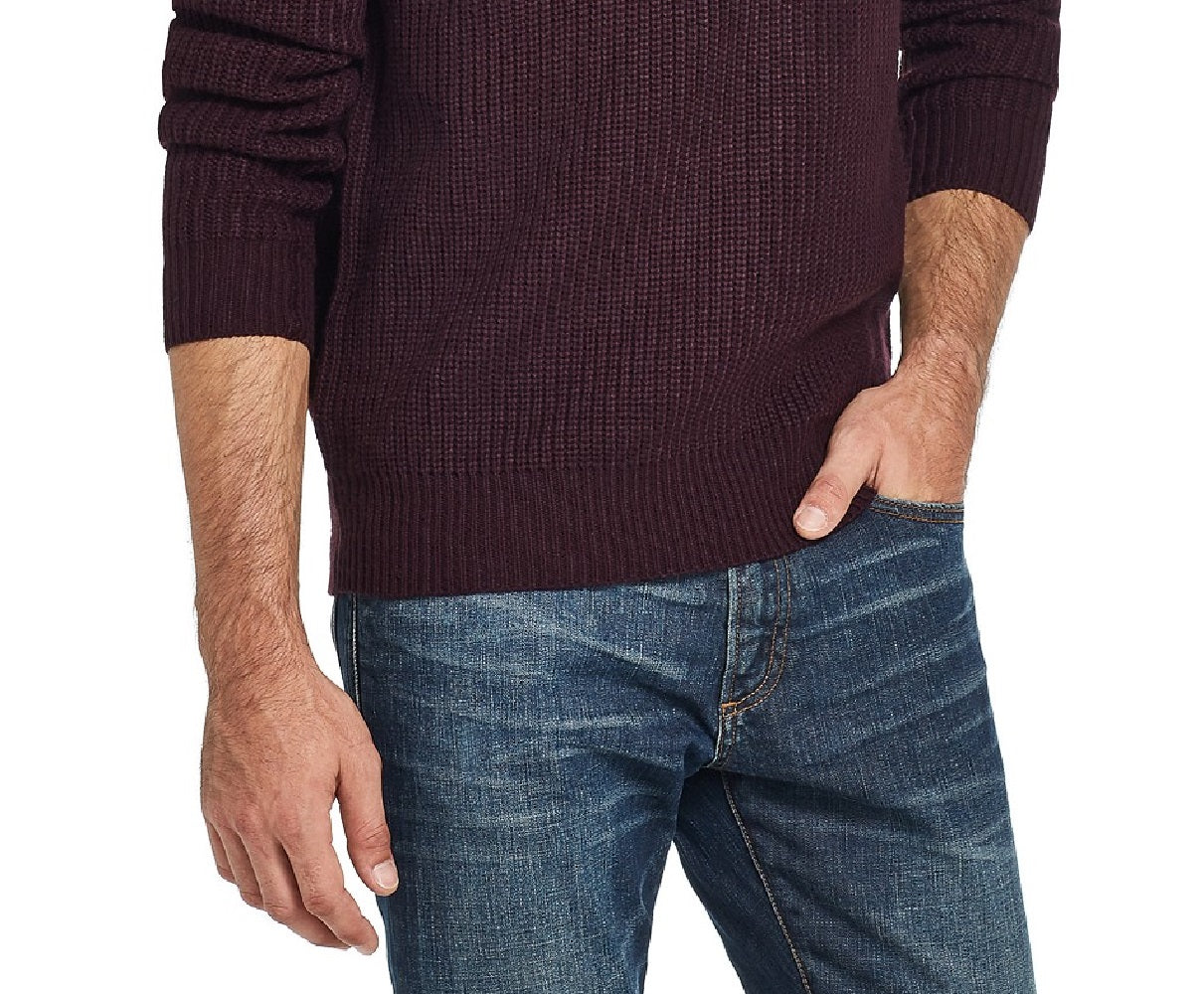 Weatherproof Vintage Men's Cable Yolk Sweater Wine Size Medium