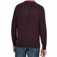 Weatherproof Men's Cable Yolk Sweater Wine Size Small