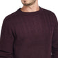 Weatherproof Men's Cable Yolk Sweater Wine Size Small