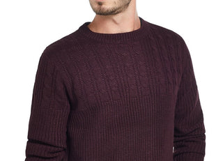 Weatherproof Men's Cable Yolk Sweater Wine Size Small