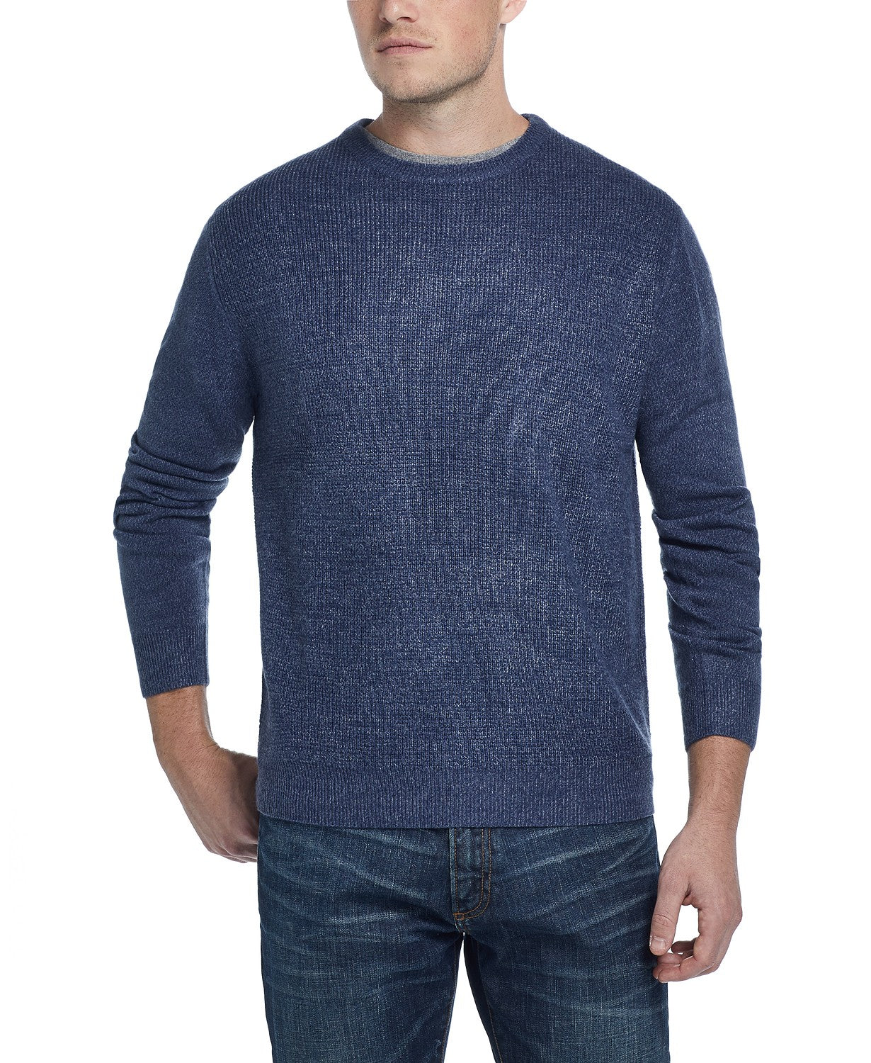 Weatherproof Vintage Men's Waffle Knit Sweater Blue Size Large