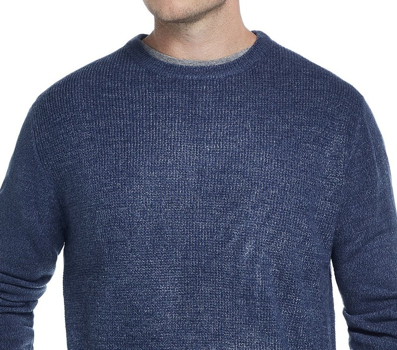 Weatherproof Vintage Men's Waffle Knit Sweater Blue Size Large
