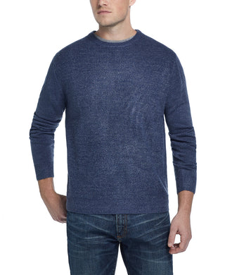 Weatherproof Men's Waffle Knit Sweater Demim Marl Size 2 Extra Large