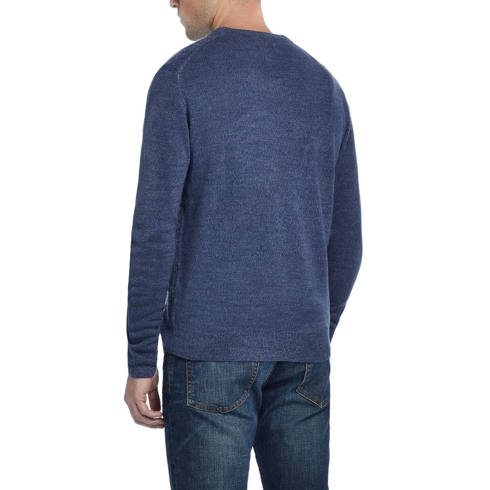 Weatherproof Men's Waffle Knit Sweater Demim Marl Size 2 Extra Large