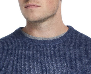 Weatherproof Men's Waffle Knit Sweater Demim Marl Size 2 Extra Large