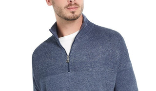 Weatherproof Vintage Men's Soft Touch Quarter-Zip Sweater Blue Size Small