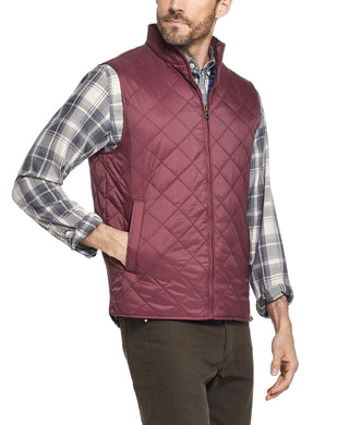 Weatherproof Men's Diamond Quilted Vest Wine Size 3 Extra Large