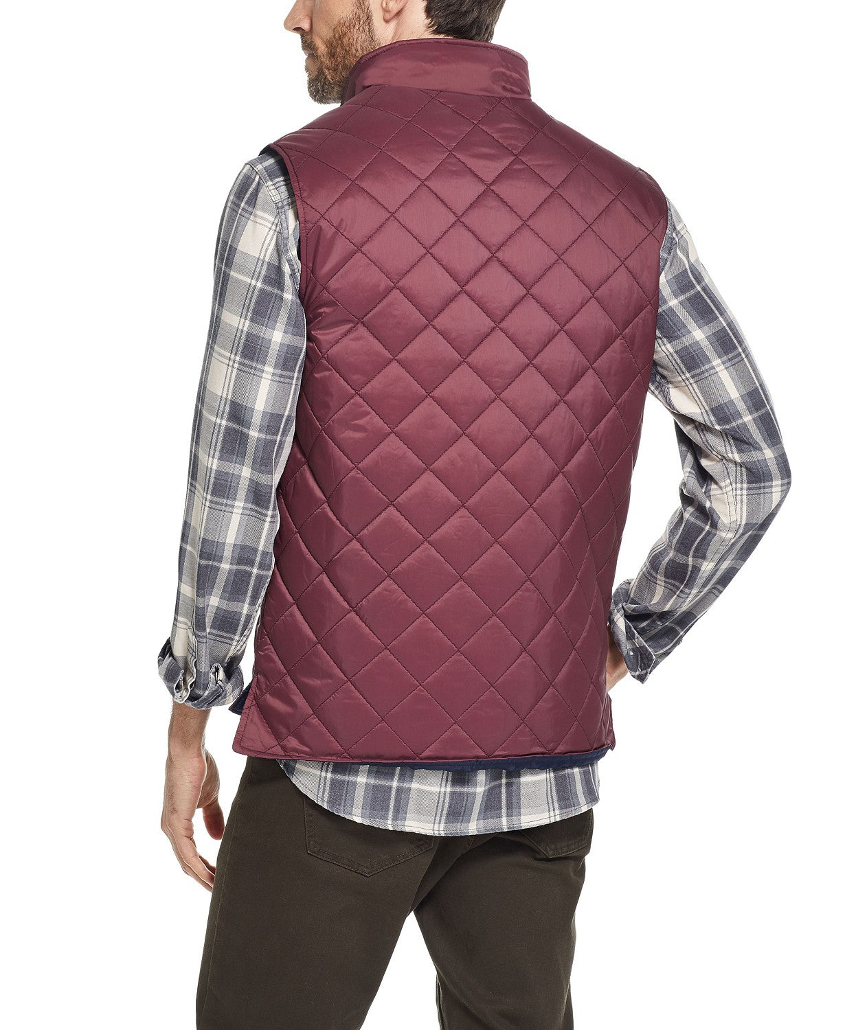 Weatherproof Men's Diamond Quilted Vest Wine Size 3 Extra Large