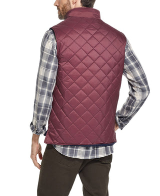 Weatherproof Men's Diamond Quilted Vest Wine Size 3 Extra Large