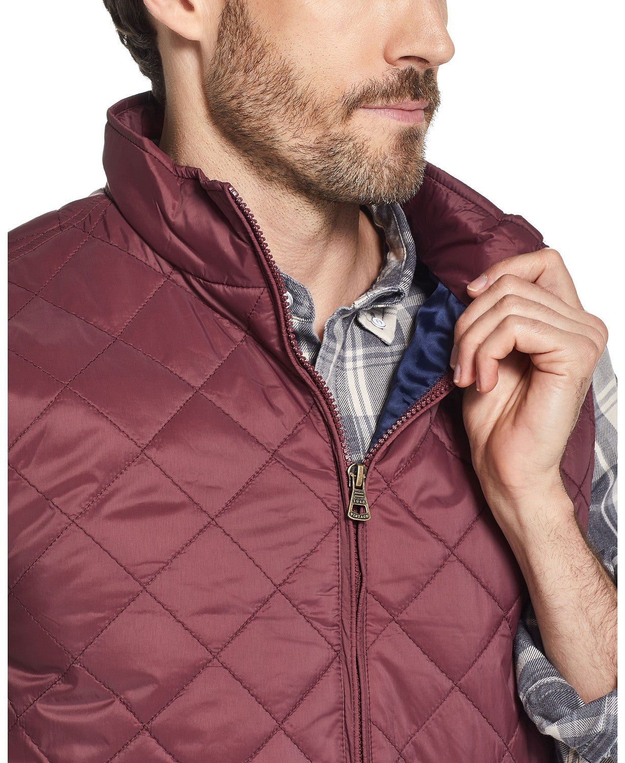 Weatherproof Men's Diamond Quilted Vest Wine Size 3 Extra Large