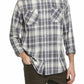 Weatherproof Vintage Men's Exploded Flannel Plaid Shirt Gray Size Small