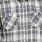 Weatherproof Vintage Men's Exploded Flannel Plaid Shirt Gray Size Small