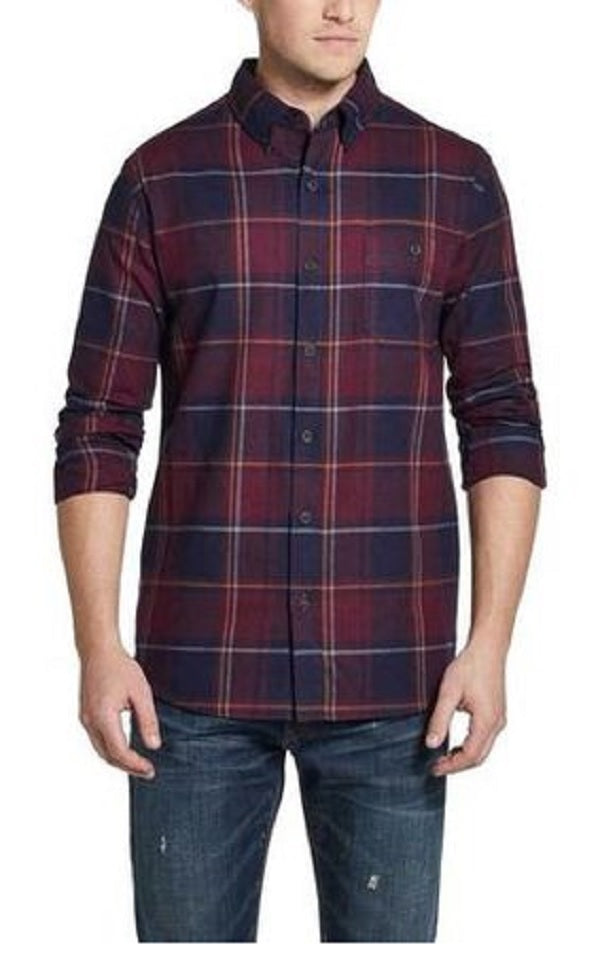 Weatherproof Vintage Men's Brushed Flannel Shirt Red Size Small