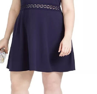 Speechless Women's Trendy Plus Size Lace-Trim A-Line Dress Dark Blue Size 20