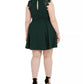 Speechless Women's Trendy Plus Size Lace-Trim Fit & Flare Dress Green Size XX-Large