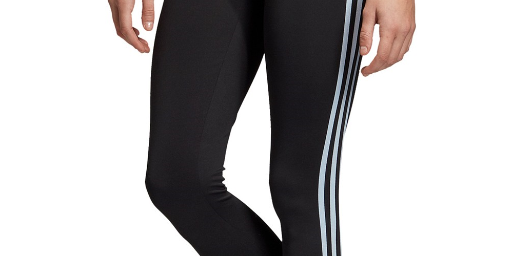 Adidas Women's Design 2 Move 3-Stripe High-Rise Leggings Black Size Large
