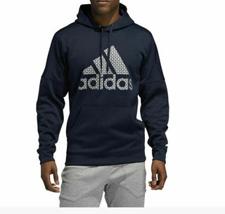Adidas Men's Team Issue Fleece Logo Hoodie Dark Blue Size Small