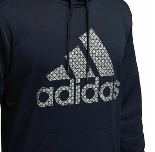 Adidas Men's Team Issue Fleece Logo Hoodie Dark Blue Size Small