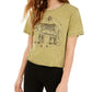 Rebellious One Juniors' Elephant Metallic Cropped Graphic T-Shirt Med Green Size Medium