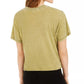 Rebellious One Juniors' Elephant Metallic Cropped Graphic T-Shirt Med Green Size Medium