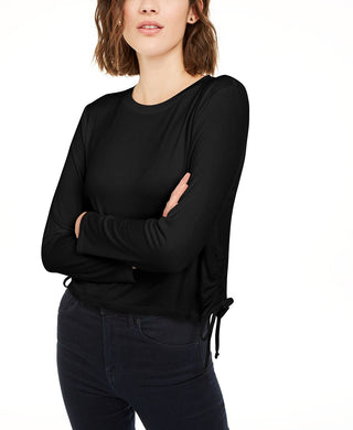 Rebellious One Juniors'  Side-Ruched Top Black Size Extra Large