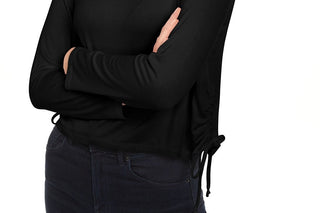 Rebellious One Juniors'  Side-Ruched Top Black Size Extra Large