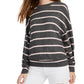 Gypsies & Moondust Juniors' Cozy Striped Dolman-Sleeve Top Gray Size Large