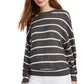 Gypsies & Moondust Juniors' Cozy Striped Dolman-Sleeve Top Gray Size Large