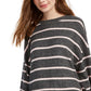 Gypsies & Moondust Juniors' Cozy Striped Dolman-Sleeve Top Gray Size Large