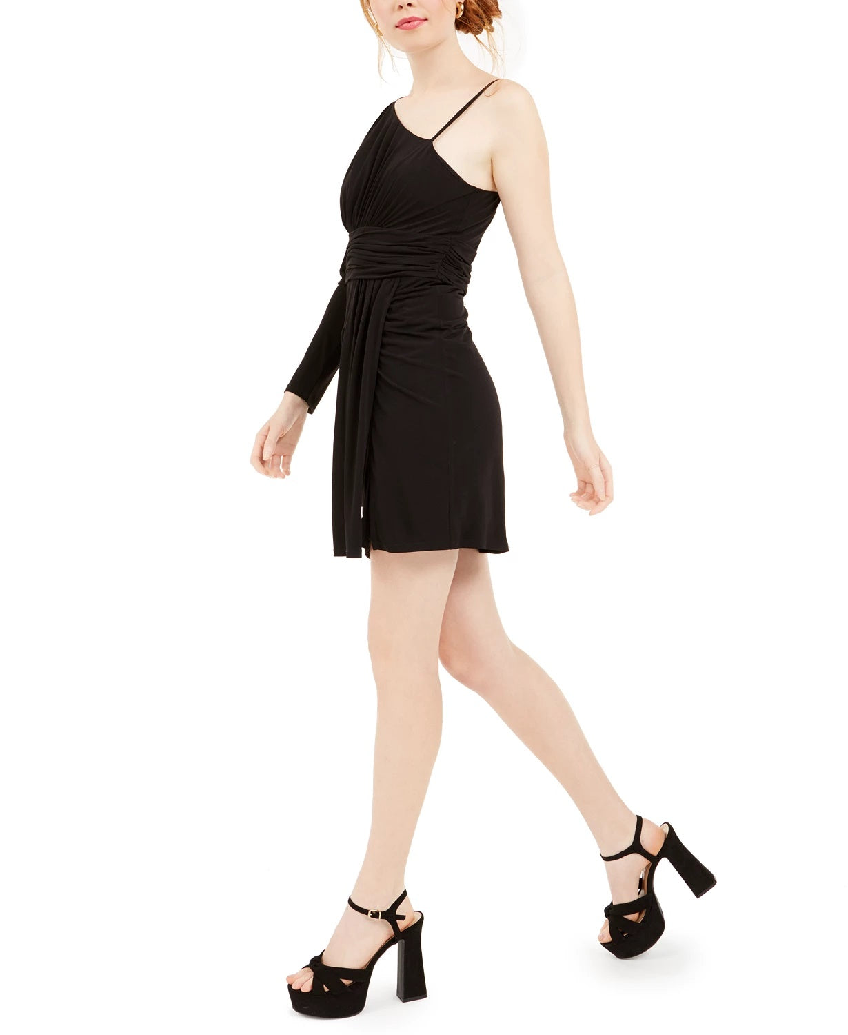 Teeze Me Junior's One Shoulder Bodycon Dress Black Size 3
