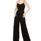 Teeze Me Women's Juniors' Lace-Back Jumpsuit Black Size 7