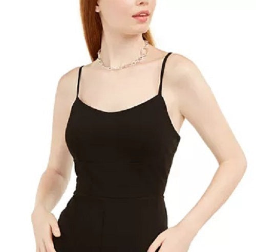 Teeze Me Juniors' Lace-Back Jumpsuit Black Size 9