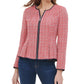 Tommy Hilfiger Women's Peplum-Hem Tweed Jacket Red Size 2