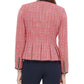 Tommy Hilfiger Women's Peplum-Hem Tweed Jacket Red Size 2