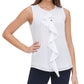 Tommy Hilfiger Women's Ruffle-Front Top White Size Medium