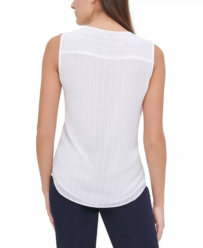 Tommy Hilfiger Women's Ruffle-Front Top White Size Medium