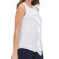 Tommy Hilfiger Women's Ruffle-Front Top White Size Medium