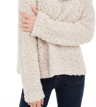 Hippie Rose Juniors' Textured Cowl-Neck Sweater White Size Extra Large