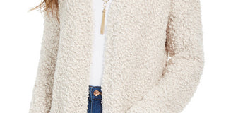 Hippie Rose Juniors' Long-Sleeve Cardigan Beige Size Large