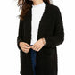 Hippie Rose Juniors' Long-Sleeve Cardigan Black Size Medium