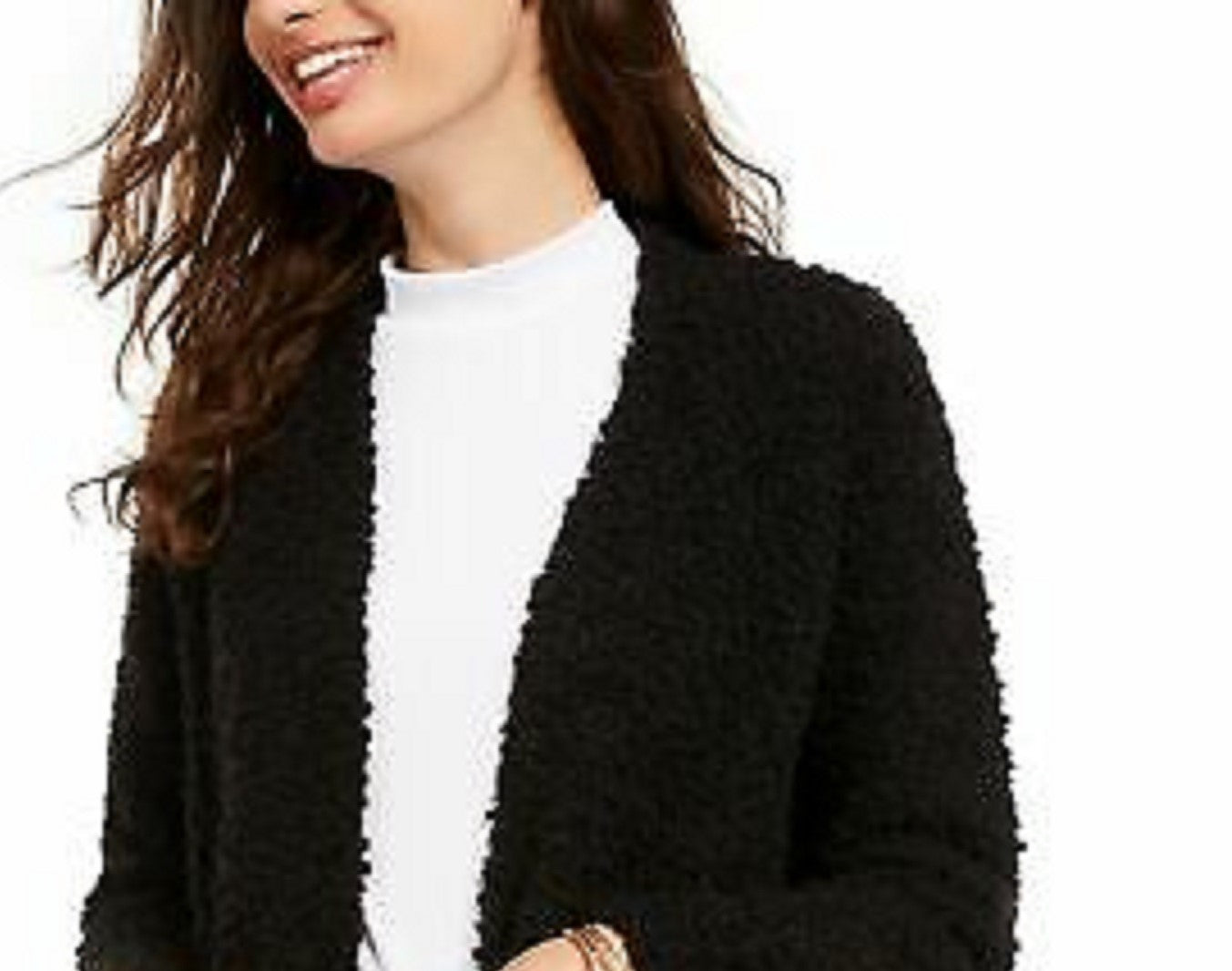 Hippie Rose Juniors' Long-Sleeve Cardigan Black Size Medium