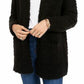 Hippie Rose Juniors' Long-Sleeve Cardigan Black Size Medium